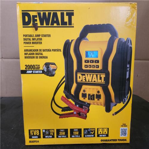 Phoenix LIKE NEW DEWALT 2000-Peak Amp Portable Jump Starter with Digital Compressor  USB and AC Power Bank