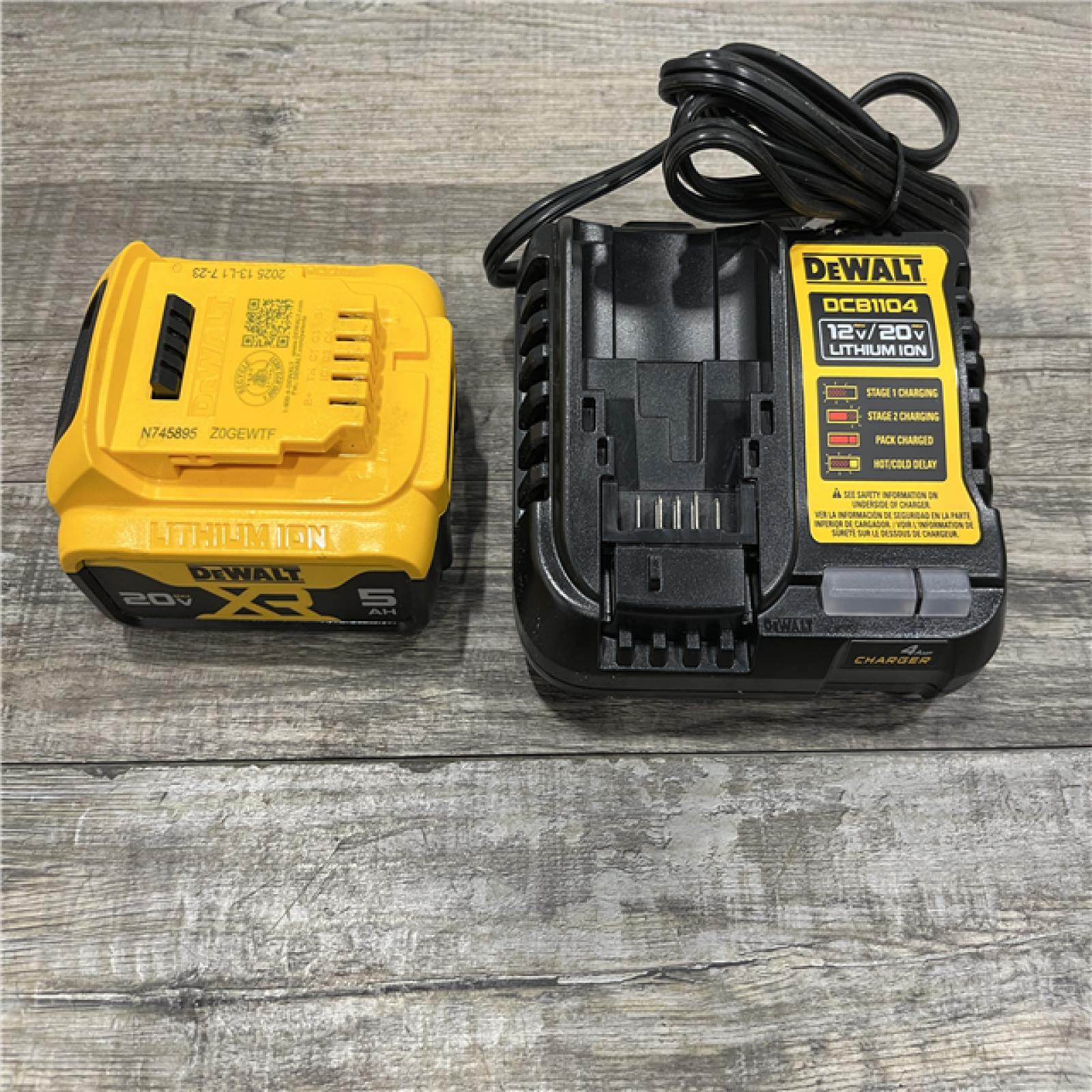AS-IS DEWALT 20V MAX Lithium-Ion 5.0 Ah Battery and Charger