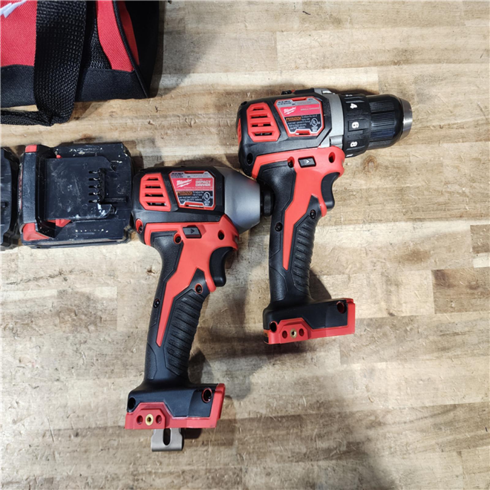 HOUSTON LOCATION - AS - IS Milwaukee 18V Lithium-Ion Cordless Drill Driver/Impact Driver Combo Kit