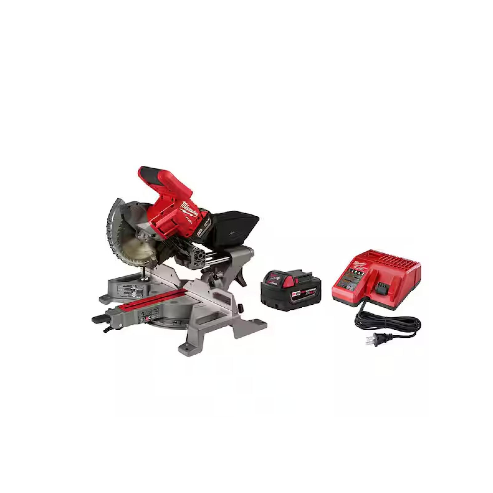 DALLAS LOCATION -Milwaukee M18 FUEL 18V Lithium-Ion Brushless Cordless 7-1/4 in. Dual Bevel Sliding Compound Miter Saw Kit w/One 5.0Ah Battery