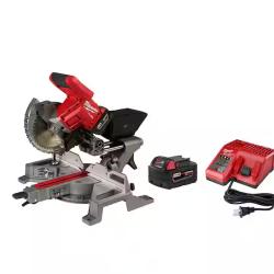 DALLAS LOCATION -Milwaukee M18 FUEL 18V Lithium-Ion Brushless Cordless 7-1/4 in. Dual Bevel Sliding Compound Miter Saw Kit w/One 5.0Ah Battery