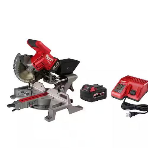 DALLAS LOCATION -Milwaukee M18 FUEL 18V Lithium-Ion Brushless Cordless 7-1/4 in. Dual Bevel Sliding Compound Miter Saw Kit w/One 5.0Ah Battery