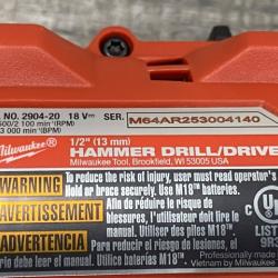 AS-IS Milwaukee FUEL 18V Lithium-Ion Brushless Cordless 1/2 in. Hammer Drill Driver Kit