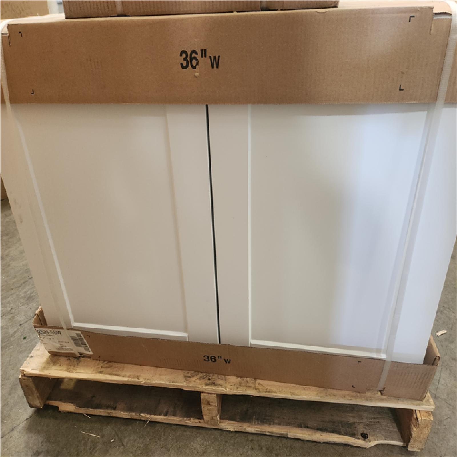 Phoenix AS-IS Mixed Hampton Bay Assembled Base Kitchen Cabinet in Satin White Pallet (4-Cabinets)