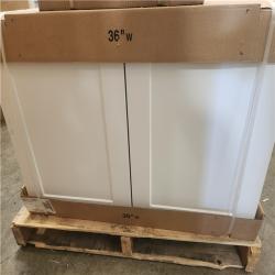 Phoenix AS-IS Mixed Hampton Bay Assembled Base Kitchen Cabinet in Satin White Pallet (4-Cabinets)