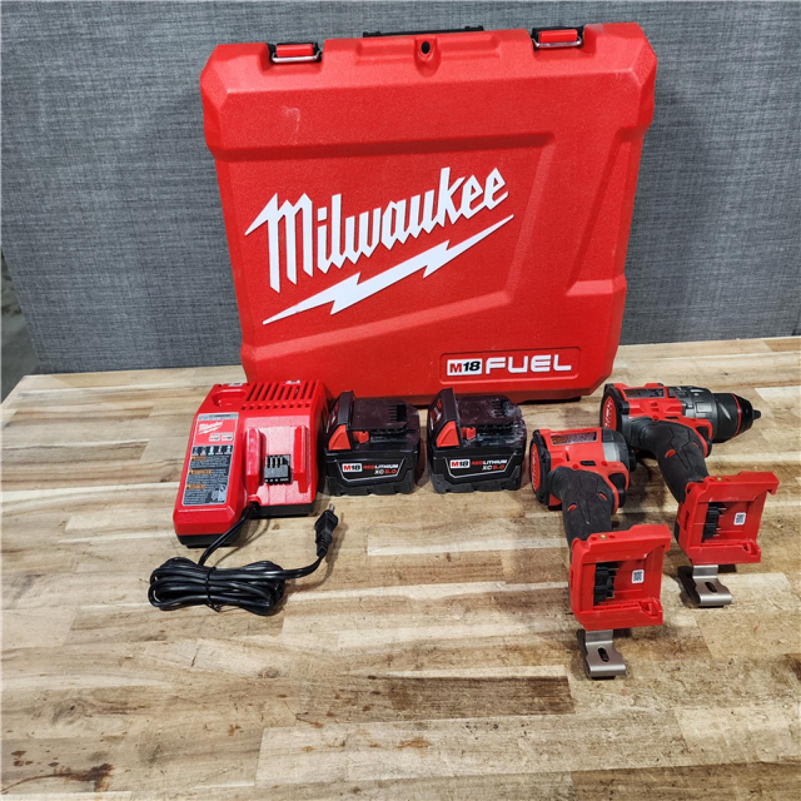 HOUSTON LOCATION - AS - IS Milwaukee FUEL 18V Lithium-Ion Brushless Cordless Hammer Drill and Impact Driver Combo Kit