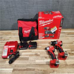 HOUSTON LOCATION - AS-IS Milwaukee 18-Volt Lithium-Ion Brushless Cordless Compact Hammer Drill/Impact Combo Kit