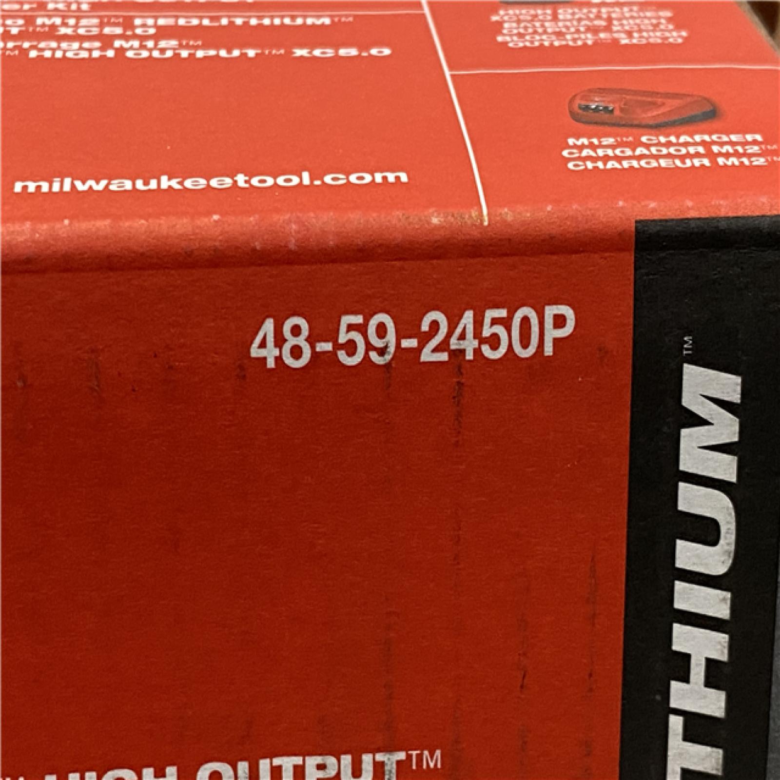 NEW - Milwaukee 12V Lithium-Ion XC High Output 5.0 Ah Battery Pack (2-Pack) Starter Kit with Charger