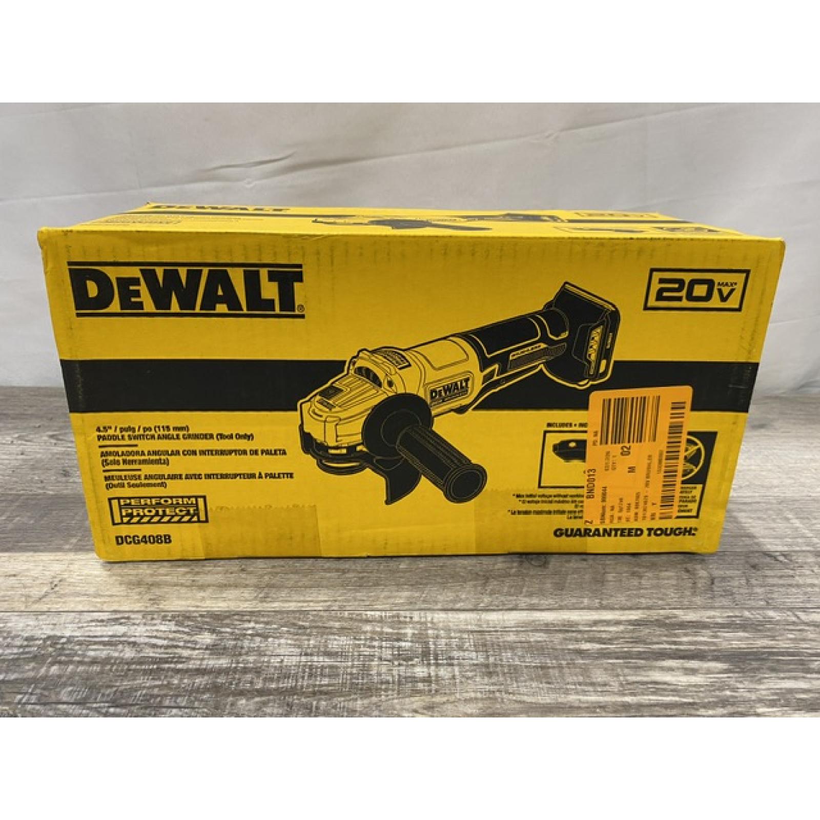 NEW - DEWALT 20V MAX Cordless Brushless 4-1/2 in. Angle Grinder with Paddle Switch (Tool Only)