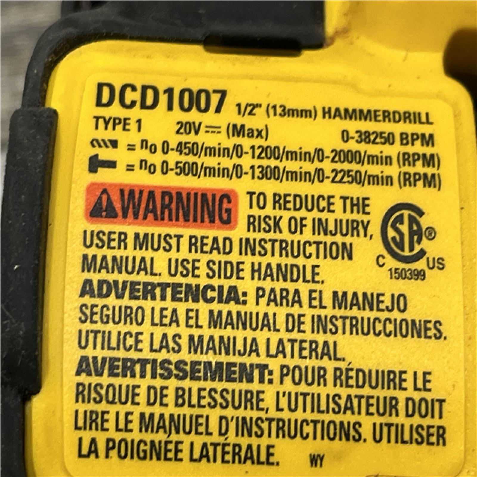 AS-IS DEWALT 20V MAX Brushless Cordless 1/2 3-Speed Hammer Drill (Tool-Only)
