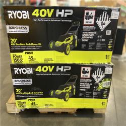 DALLAS LOCATION - RYOBI 40V HP Brushless 20 in. Cordless Battery Walk Behind Push Lawn -(3 UNITS)