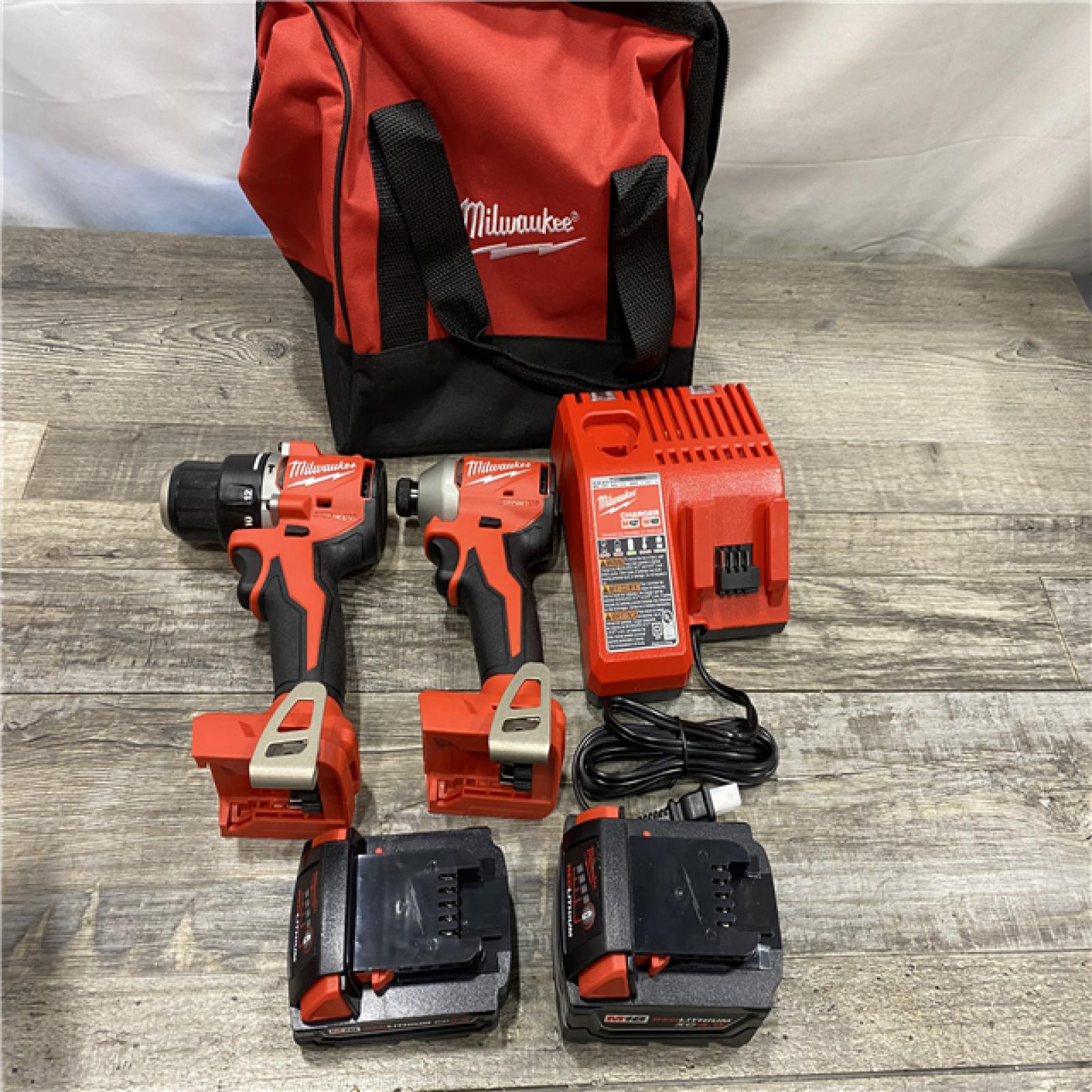 AS-IS Milwaukee 18-Volt Lithium-Ion Brushless Cordless Compact Hammer Drill/Impact Combo Kit