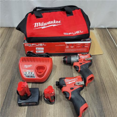 AS-IS  Milwaukee 3497-22 12V Brushless Hammer Drill and Impact Driver Combo Kit