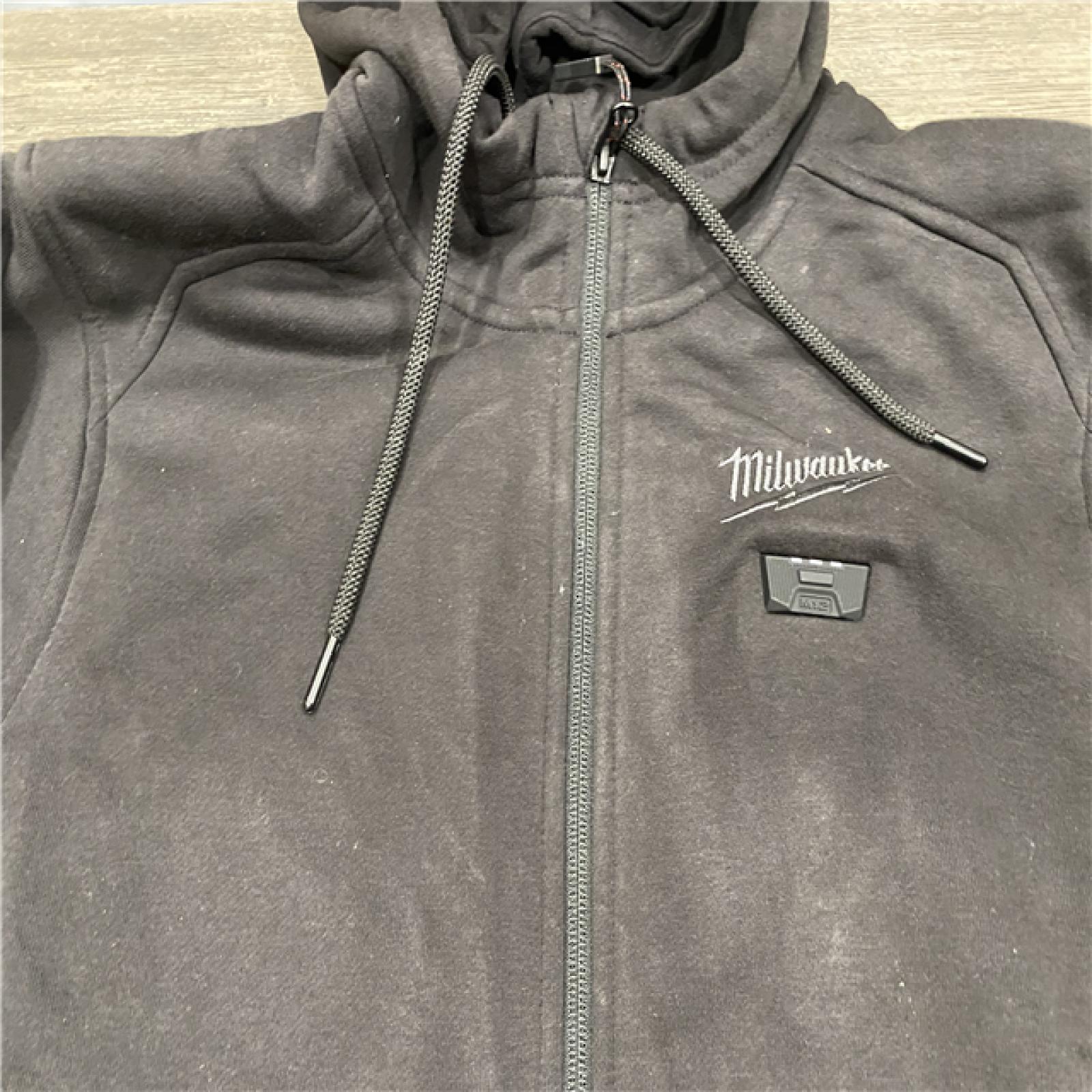 AS-IS  Milwaukee Men's Medium  12-Volt Lithium-Ion Cordless Black Heated Jacket Hoodie Kit