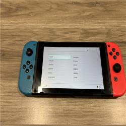 AS-IS Nintendo Switch with Neon Blue/Red Joy-Con Controller