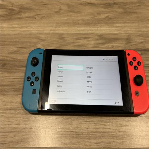 AS-IS Nintendo Switch with Neon Blue/Red Joy-Con Controller