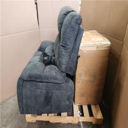 Phoenix 2 Bestier 40.1 in. W Gray Microsuede Oversize Dual Motor Power Lift Recliner Chair with Massage and Heating