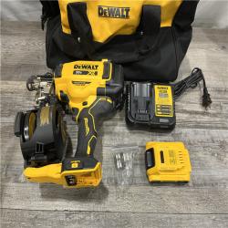 AS-IS DEWALT 20V MAX Lithium-Ion 15-Degree Electric Cordless Roofing Nailer Kit