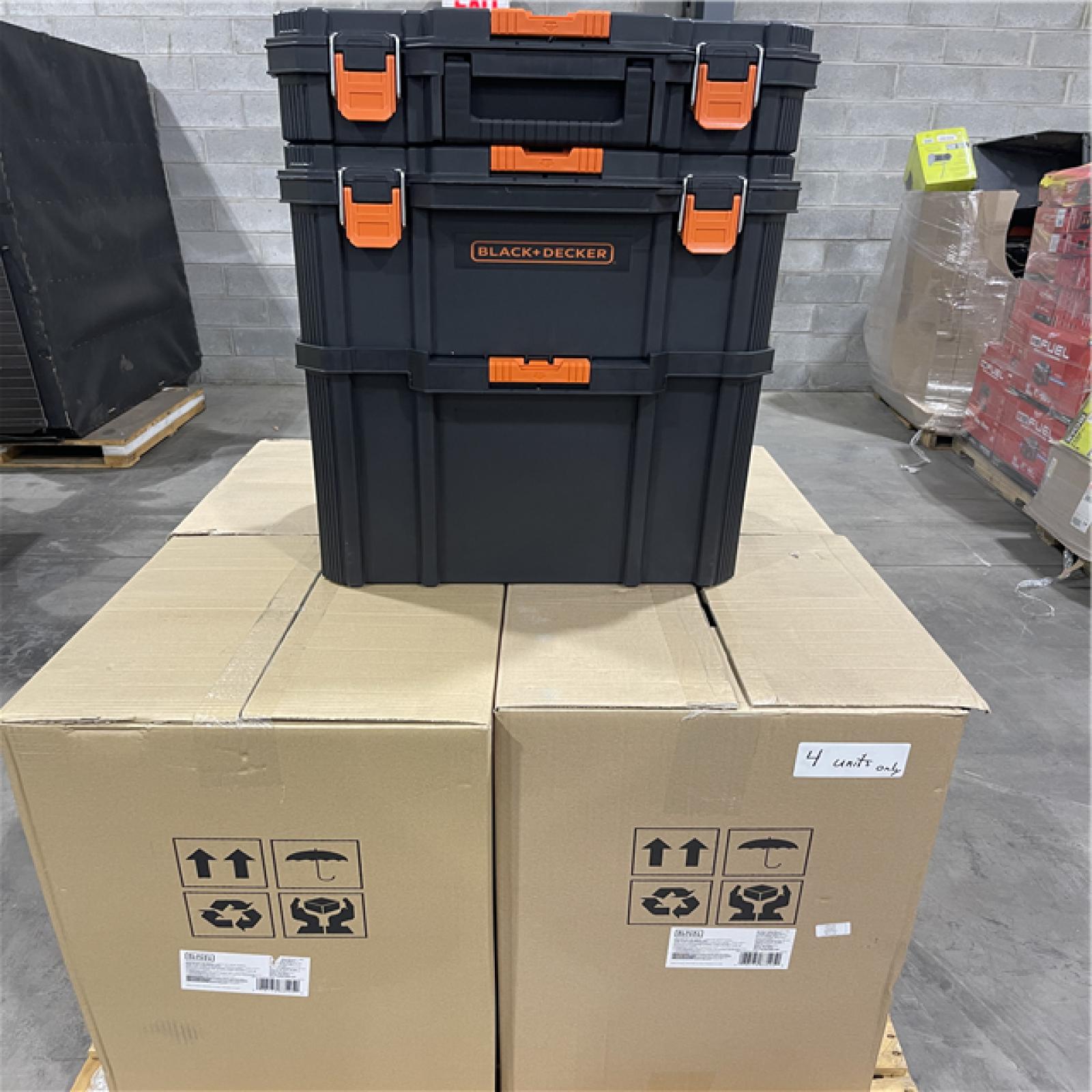 Pittston Location As-Is Black and Decker tool Boxes (one pallet-4 units)