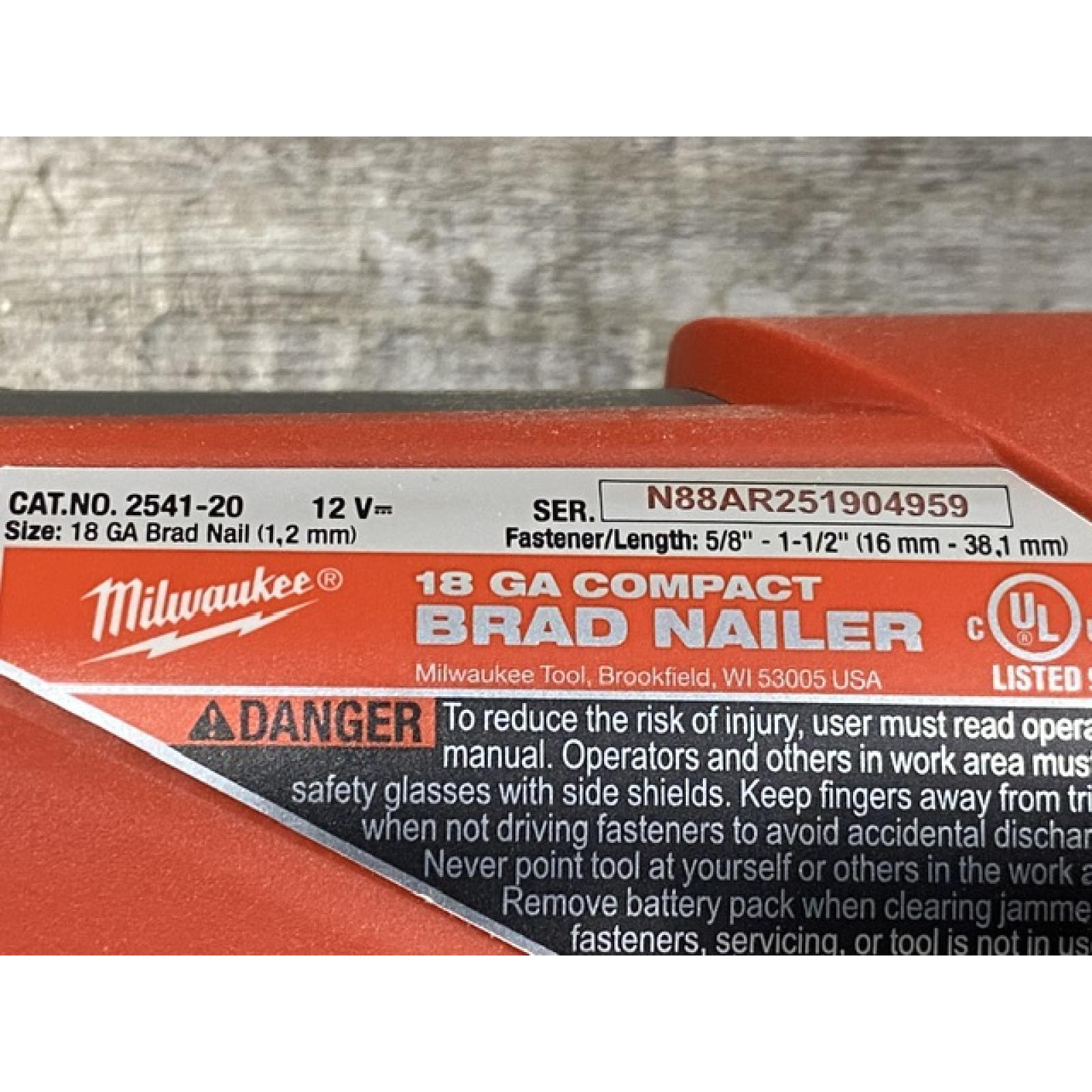 AS-IS Milwaukee FUEL 12-Volt Lithium-Ion Brushless Cordless 18-Gauge 1-1/2 in. Compact Brad Nailer (Tool Only)