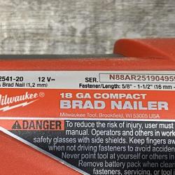 AS-IS Milwaukee FUEL 12-Volt Lithium-Ion Brushless Cordless 18-Gauge 1-1/2 in. Compact Brad Nailer (Tool Only)
