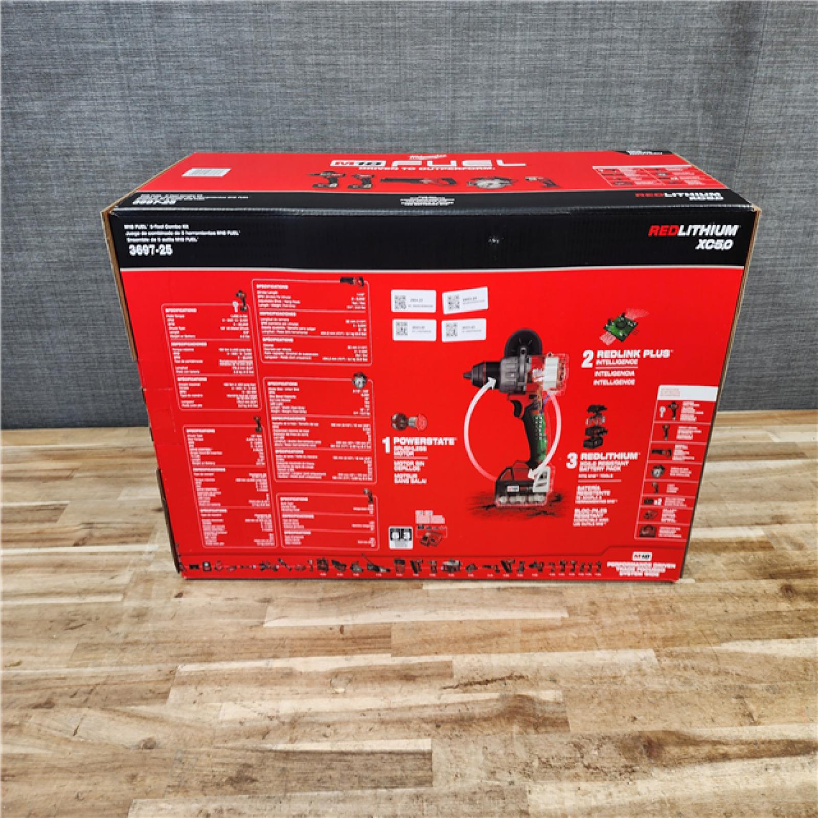 HOUSTON LOCATION - AS-IS (NEW) Milwaukee M18 FUEL 18V Lithium-Ion Brushless Cordless 5-Tool Combo Kit with Two 5.0 Ah Batteries  1 Charger 1 Tool Bag