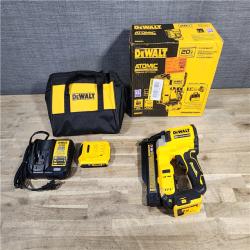 HOUSTON LOCATION - AS-IS DEWALT ATOMIC 20V MAX Lithium Ion Cordless 23 Gauge Pin Nailer Kit with 2.0Ah Battery and Charger