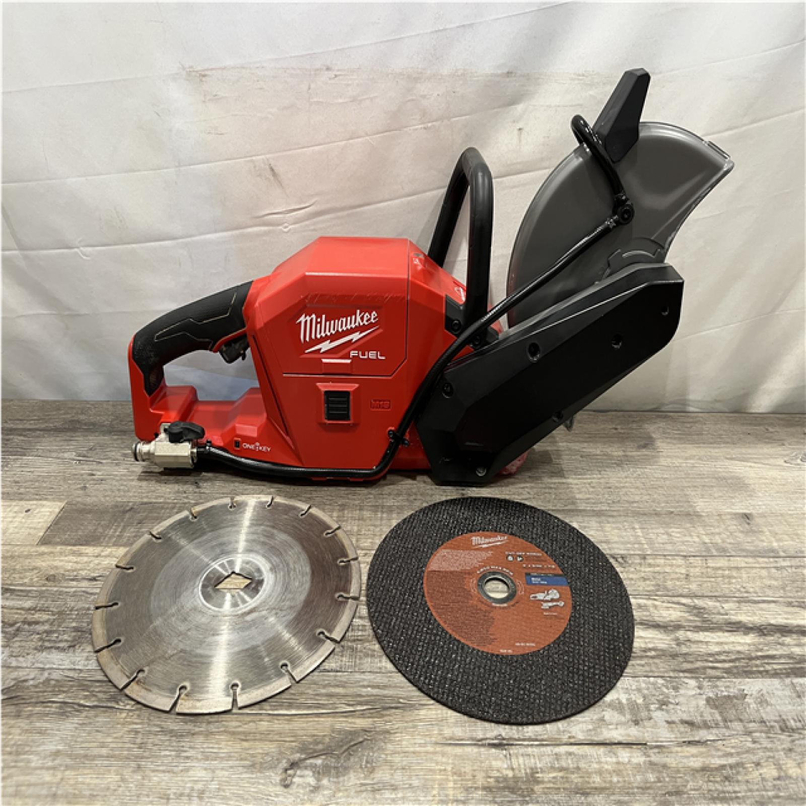 AS-IS Milwaukee FUEL ONE-KEY 18V Lithium-Ion Brushless Cordless 9 in. Cut Off Saw (Tool-Only)