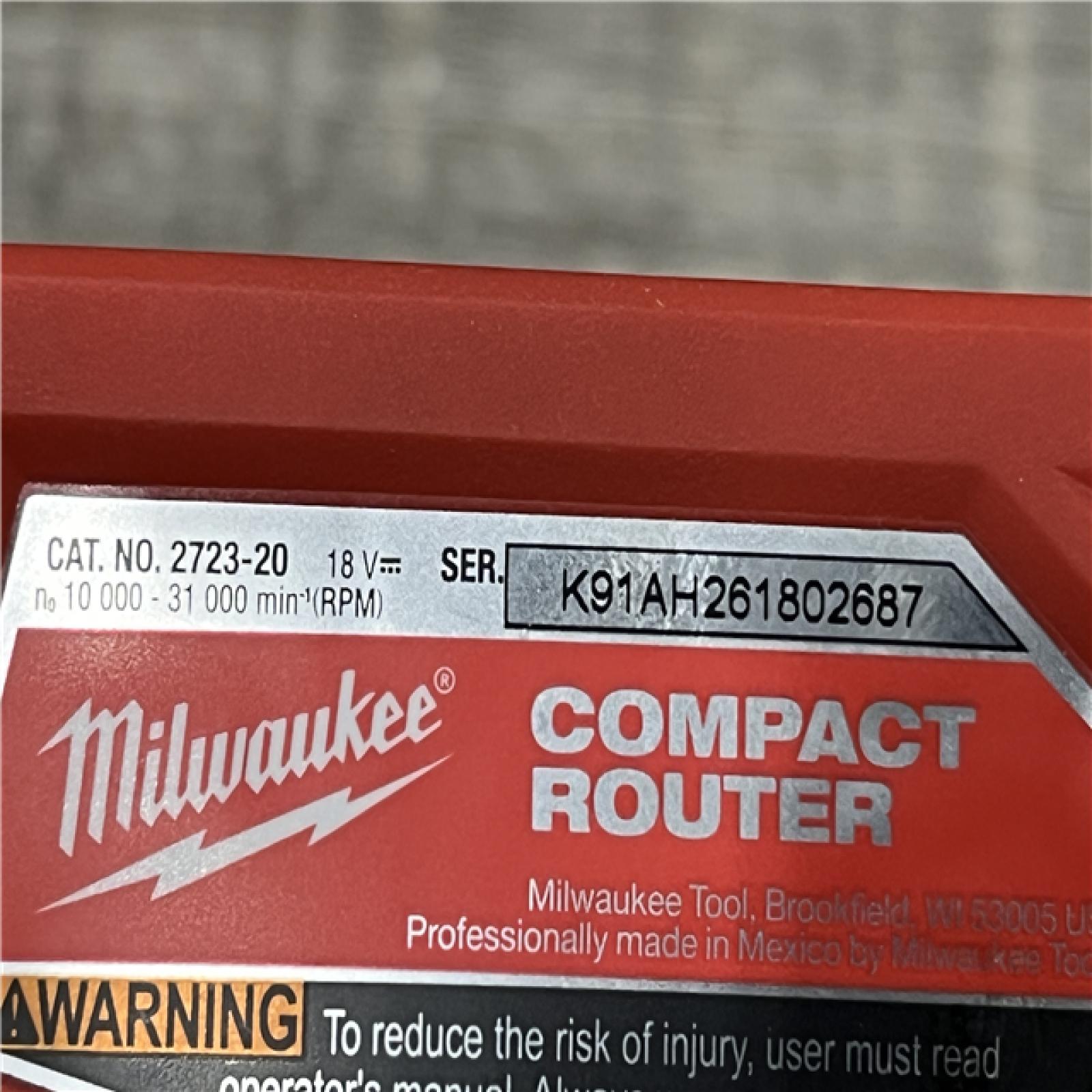 AS-IS Milwaukee FUEL 18V Lithium-Ion Brushless Cordless Compact Router (Tool-Only)