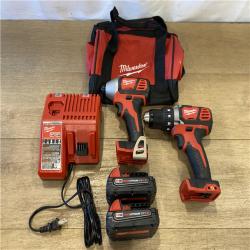 AS-IS Milwaukee 18V Lithium-Ion Cordless Drill Driver/Impact Driver Combo Kit