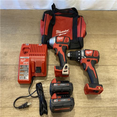 AS-IS Milwaukee 18V Lithium-Ion Cordless Drill Driver/Impact Driver Combo Kit