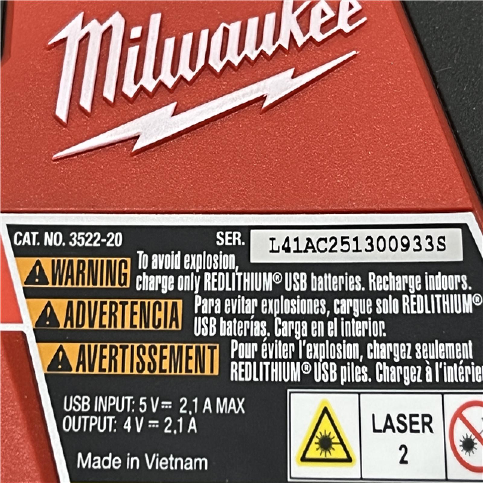 AS-IS Milwaukee Green 100 ft. Cross Line and Plumb Points Rechargeable Laser Level with REDLITHIUM Lithium-Ion