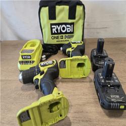 AS-IS ONE+ HP 18V Brushless Cordless Compact 1/2 in. Drill and Impact Driver Kit with (2) 1.5 Ah Batteries  Charger  and Bag