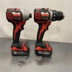 AS-IS - Milwaukee M18 18V Lithium-Ion Cordless Drill Driver/Impact Driver Combo Kit