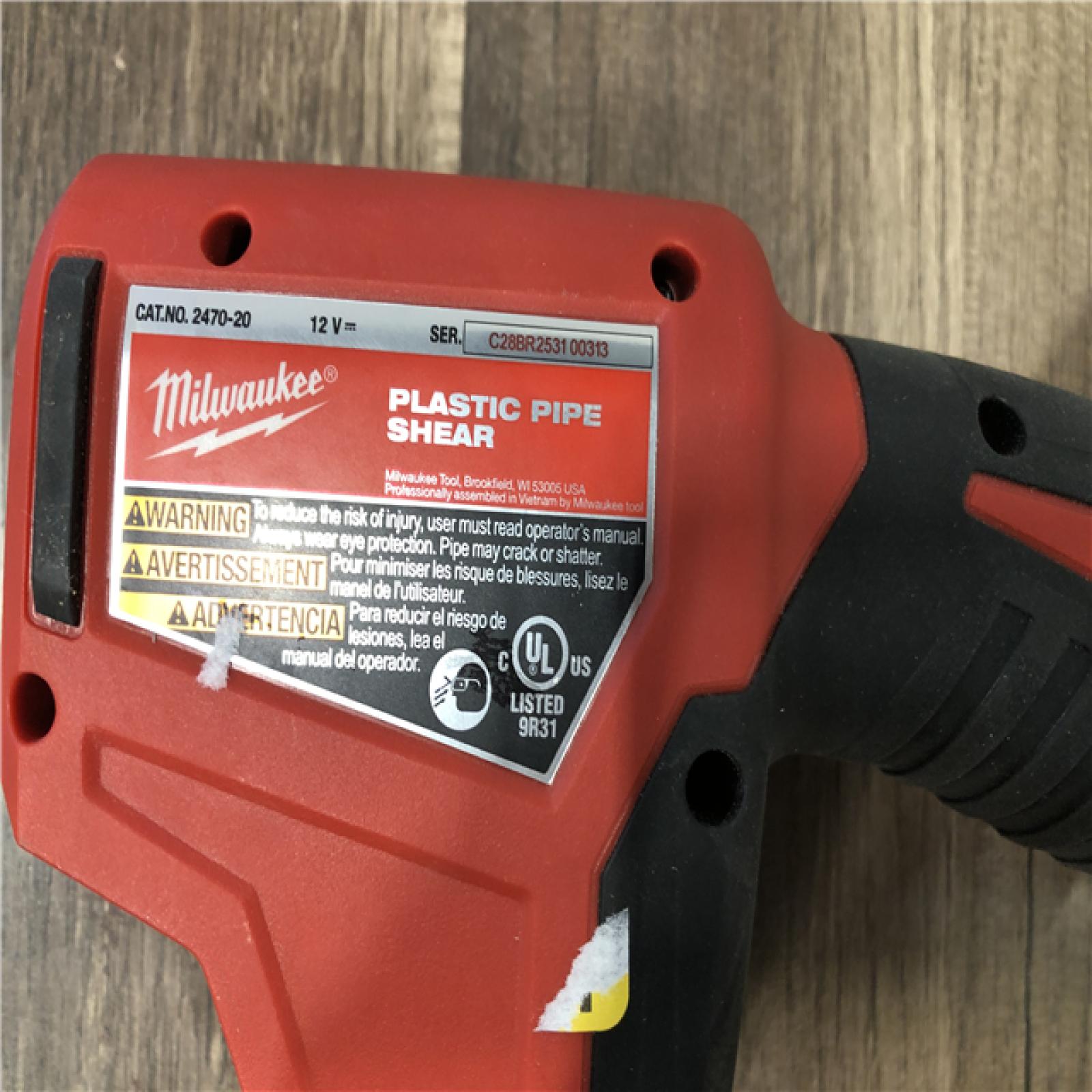 AS-IS Milwaukee M12 12V Lithium-Ion Cordless PVC Pipe Shear (Tool-Only)