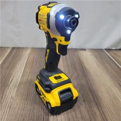 AS-IS DEWALT ATOMIC 20V MAX Lithium-Ion Cordless 1/4 in. Brushless Impact Driver Kit, 5 Ah Battery, Charger, and Bag