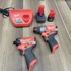 AS-IS Milwaukee 3497-22 12V Brushless Hammer Drill and Impact Driver Combo Kit