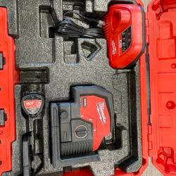 AS-IS Milwaukee Green 125 Ft. Cross Line and Plumb Points Laser Level Kit
