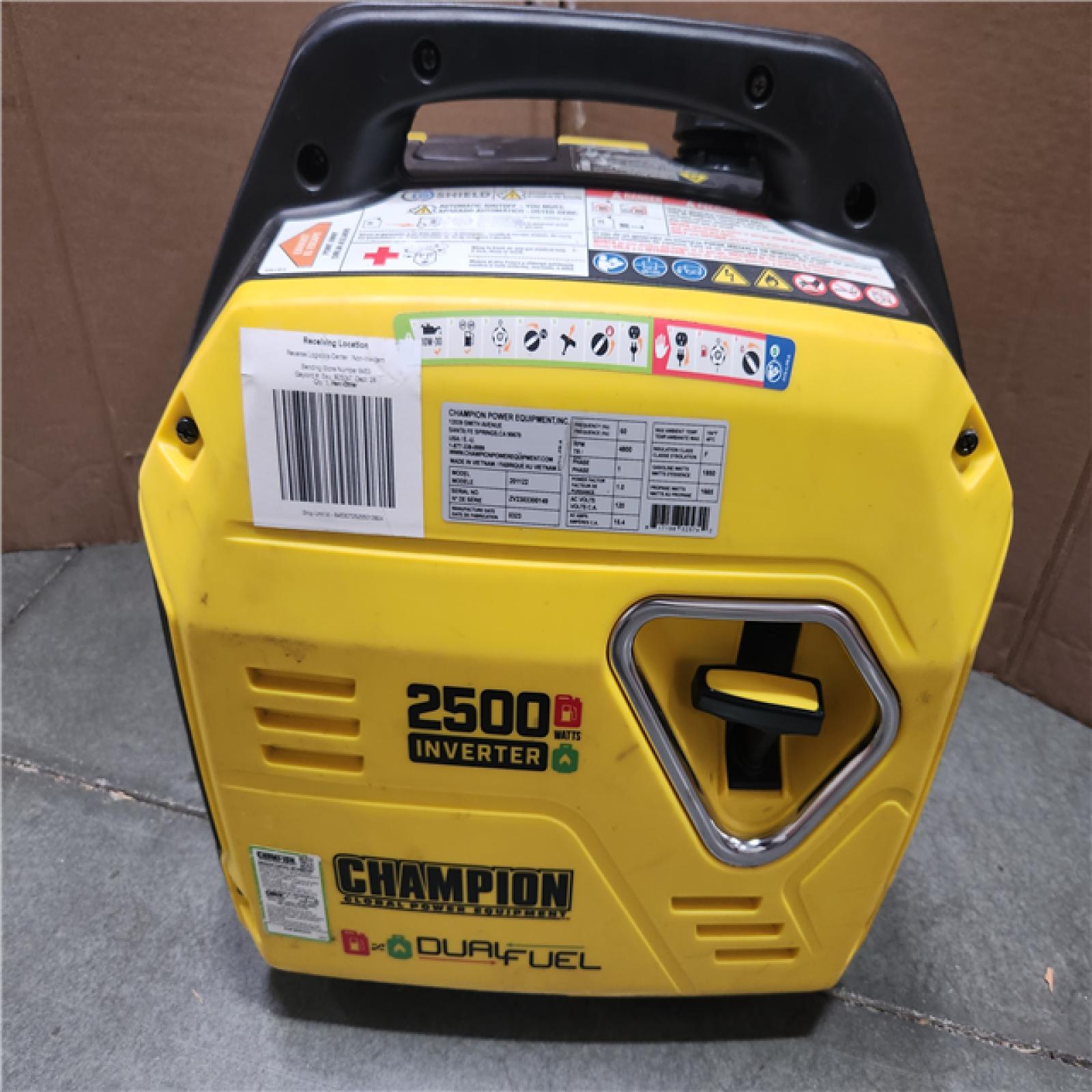 CALIFORNIA AS-IS CHAMPION PORTABLE 2500 WATT'S INVERTER GENERATOR