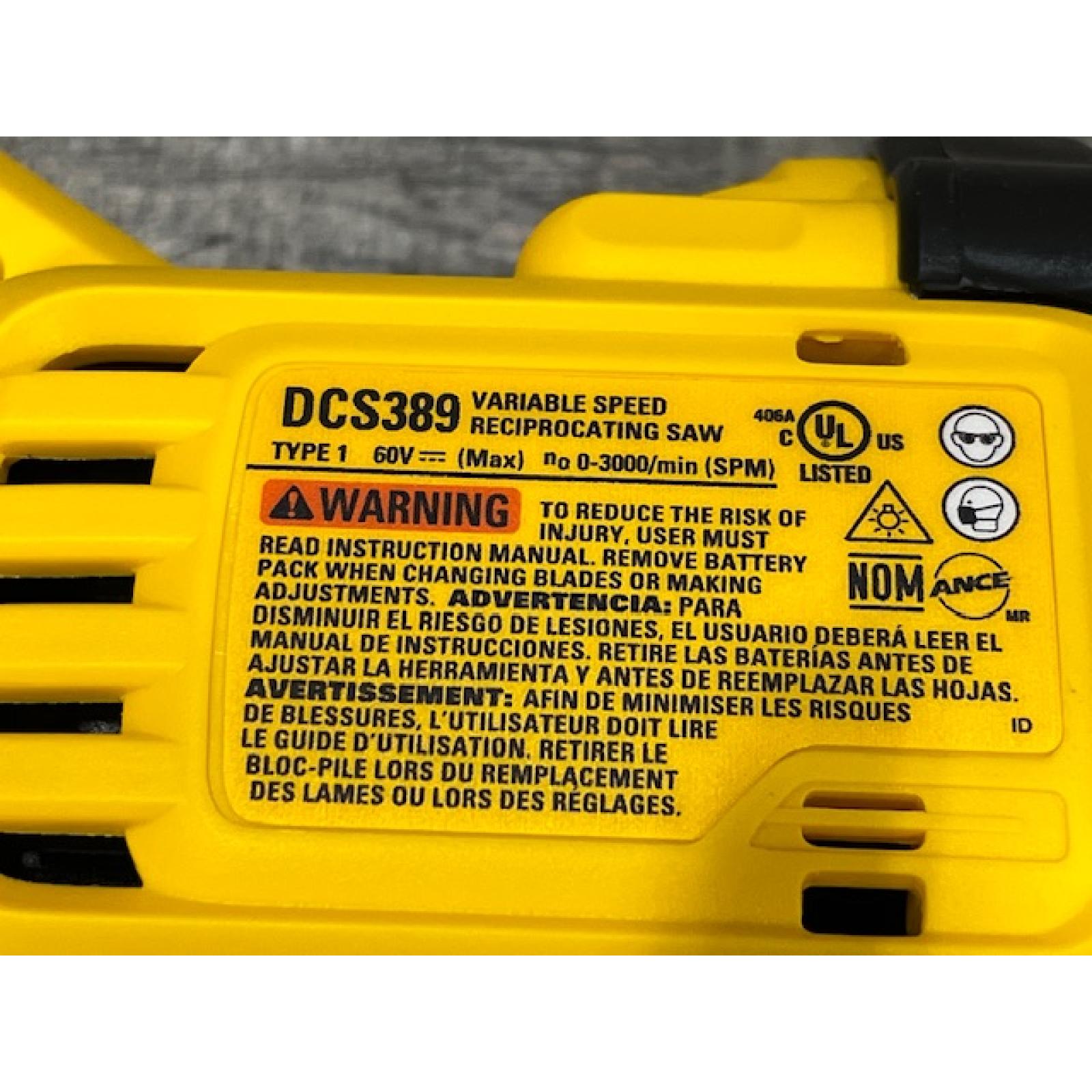 AS-IS DEWALT FLEXVOLT 60V MAX Cordless Brushless Reciprocating Saw (Tool Only)