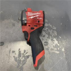 AS-IS- Milwaukee M12 FUEL 12V Lithium-Ion Brushless Cordless Stubby 3/8 in. Impact Wrench (Tool-Only)