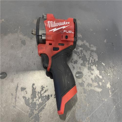 AS-IS- Milwaukee M12 FUEL 12V Lithium-Ion Brushless Cordless Stubby 3/8 in. Impact Wrench (Tool-Only)