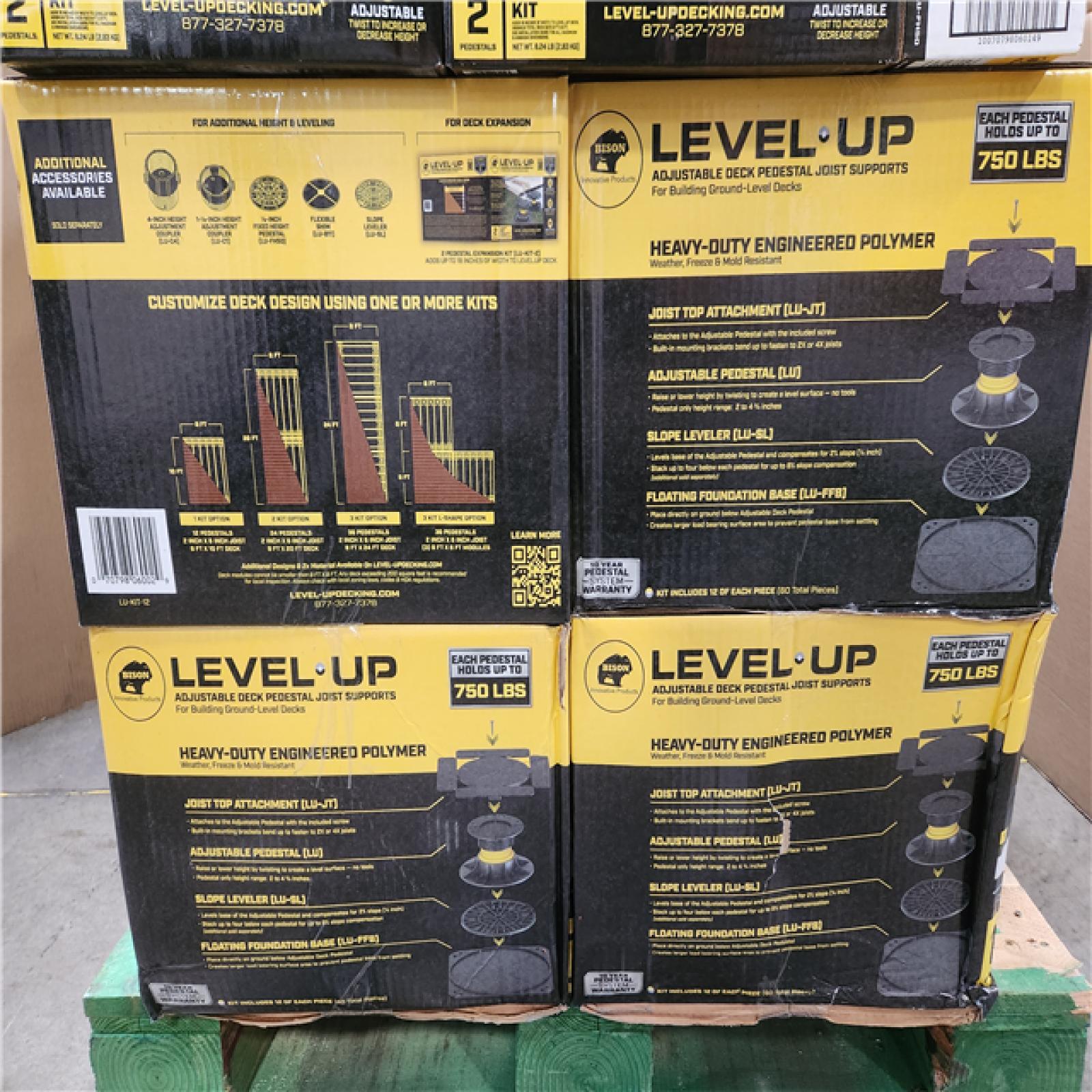 Phoenix AS-IS Mixed Bison Innovative Products Level.Up Adjustable Deck Pedestal Joist Support Kit and Coupler