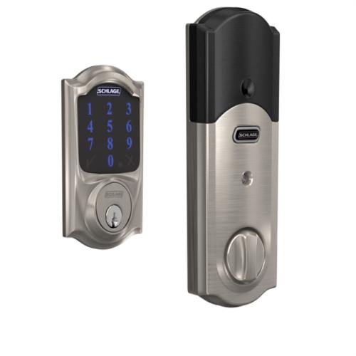 NEW! - Schlage Residential Camelot Connect with Alarm Deadbolt - Satin Nickel