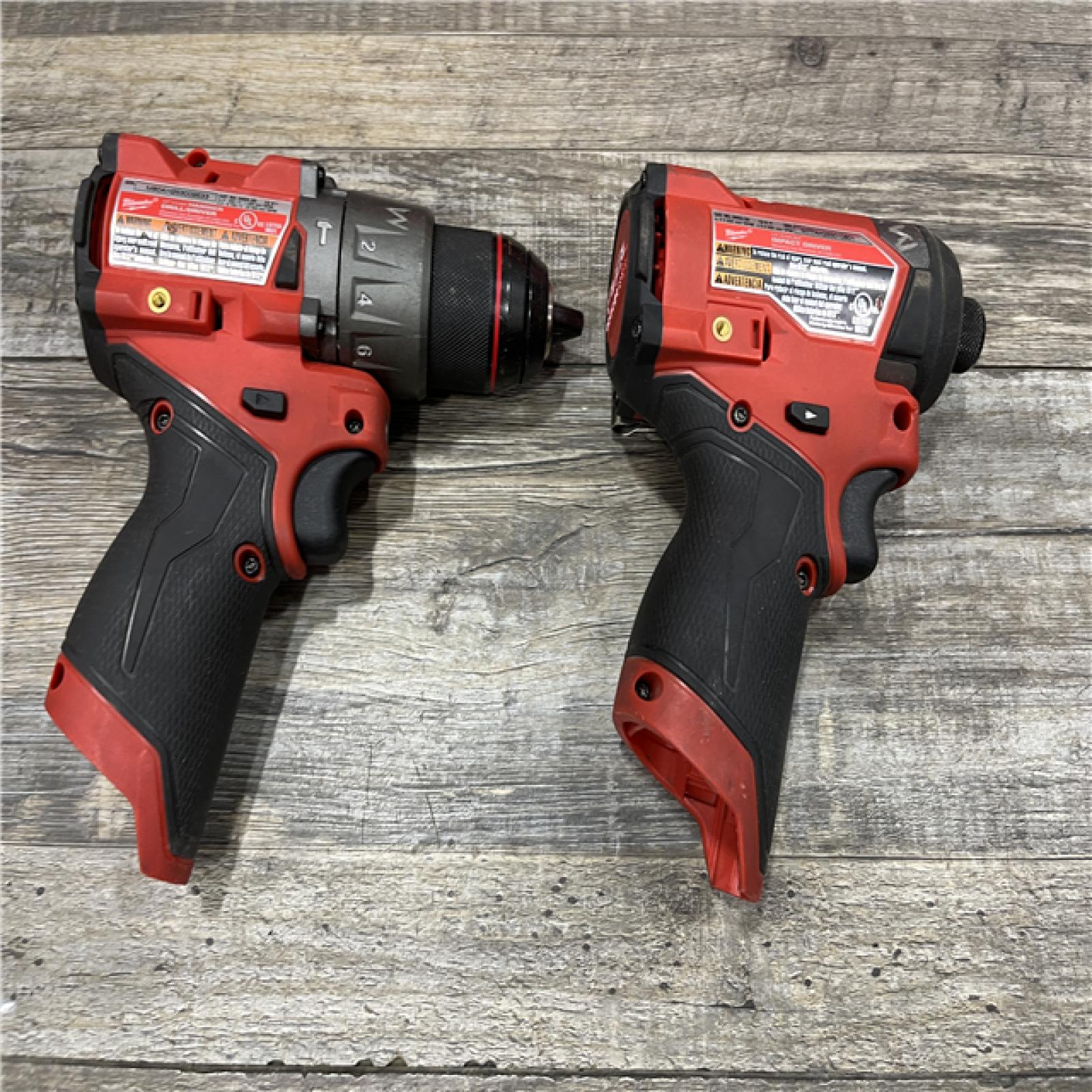 AS-IS Milwaukee FUEL 12-Volt Lithium-Ion Brushless Cordless Hammer Drill and Impact Driver Combo Kit