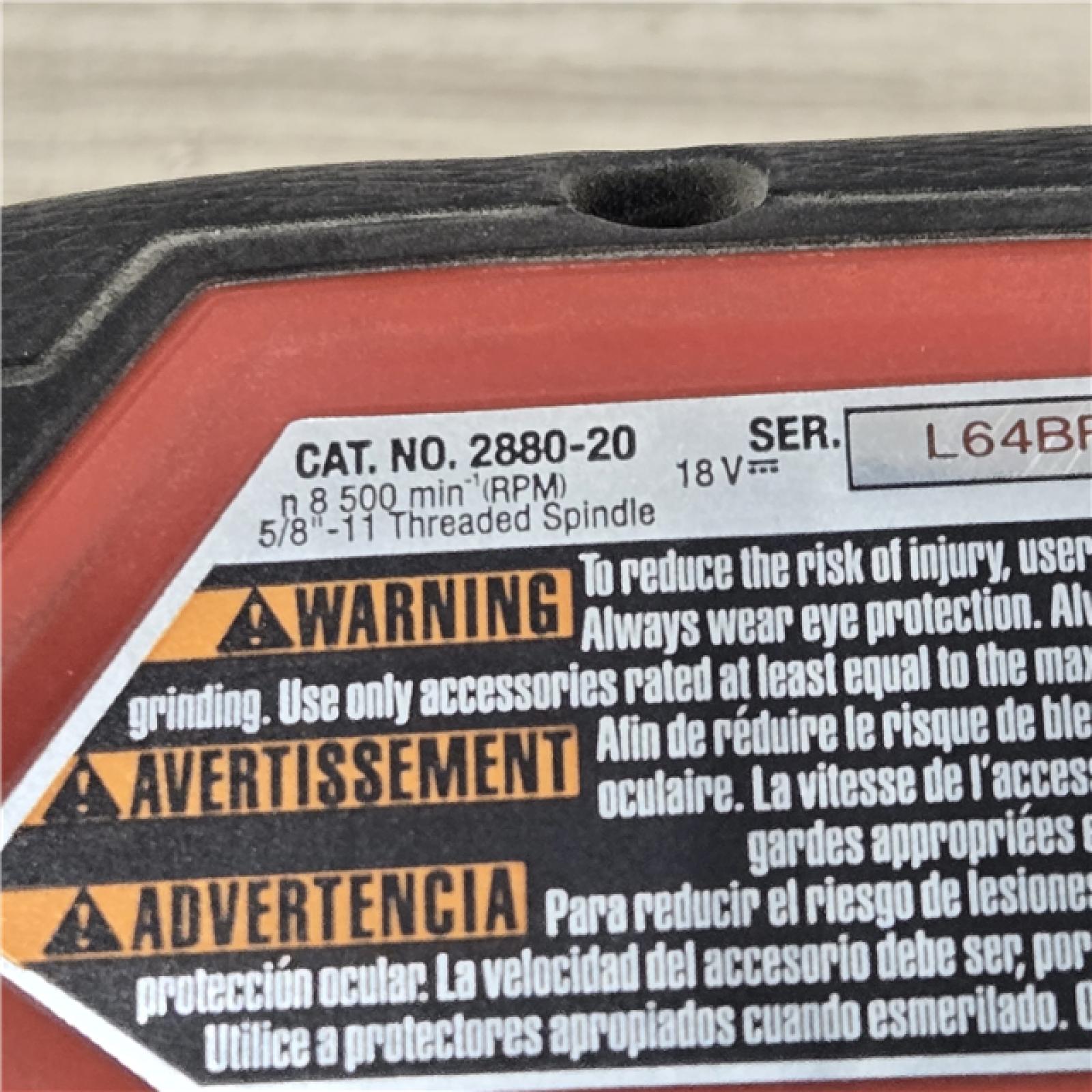 AS-IS Milwaukee 2880-20 FUEL 18V Cordless 4-1/2 in./5 in. Grinder (Tool-Only)