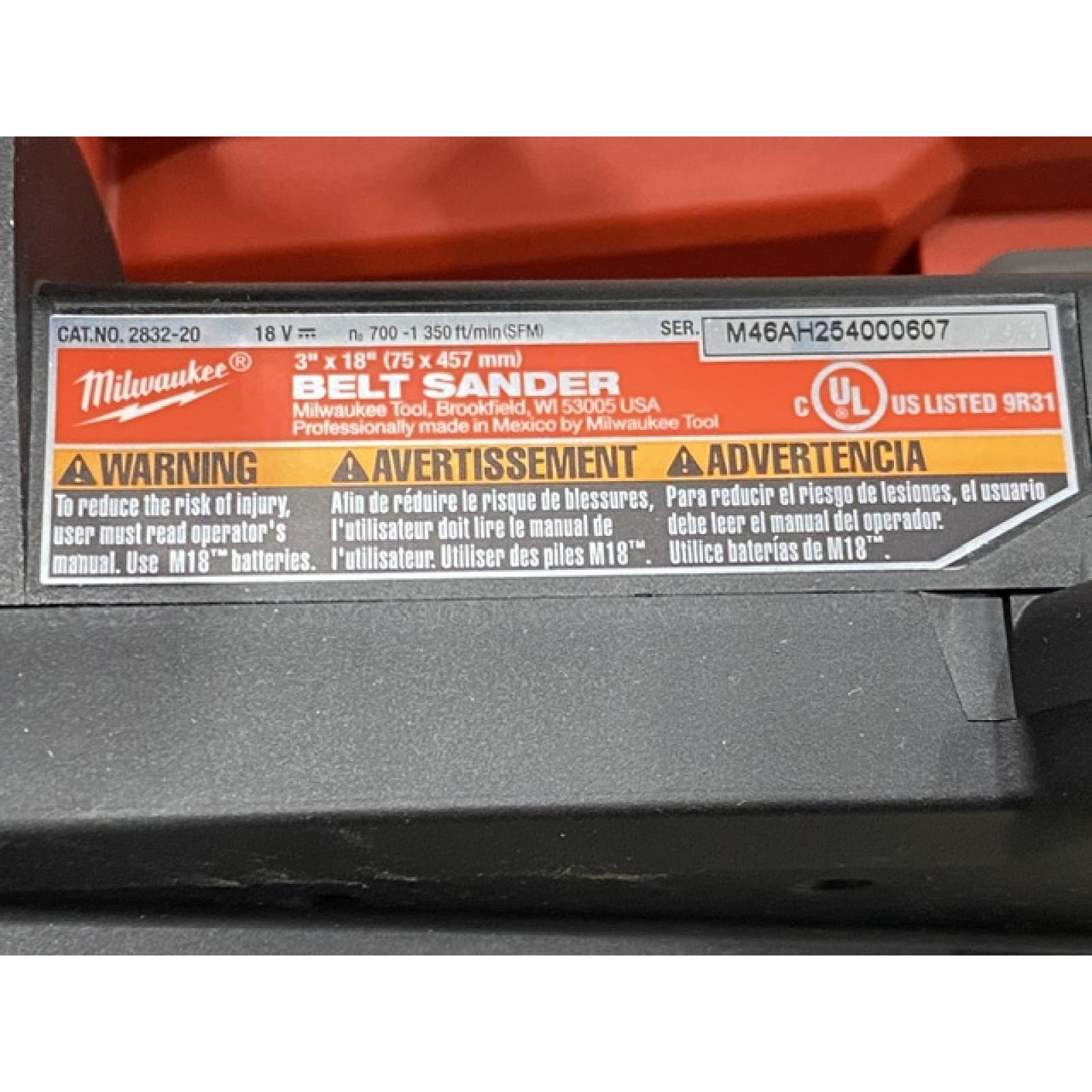 AS-IS Milwaukee FUEL 18-Volt Lithium-Ion Cordless Belt Sander (Tool-Only)