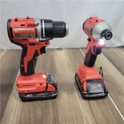 AS-IS Milwaukee M18 18V Lithium-Ion Brushless Cordless Compact Drill/Impact Combo Kit (2-Tool) W/(2) 2.0 Ah Batteries, Charger & Bag