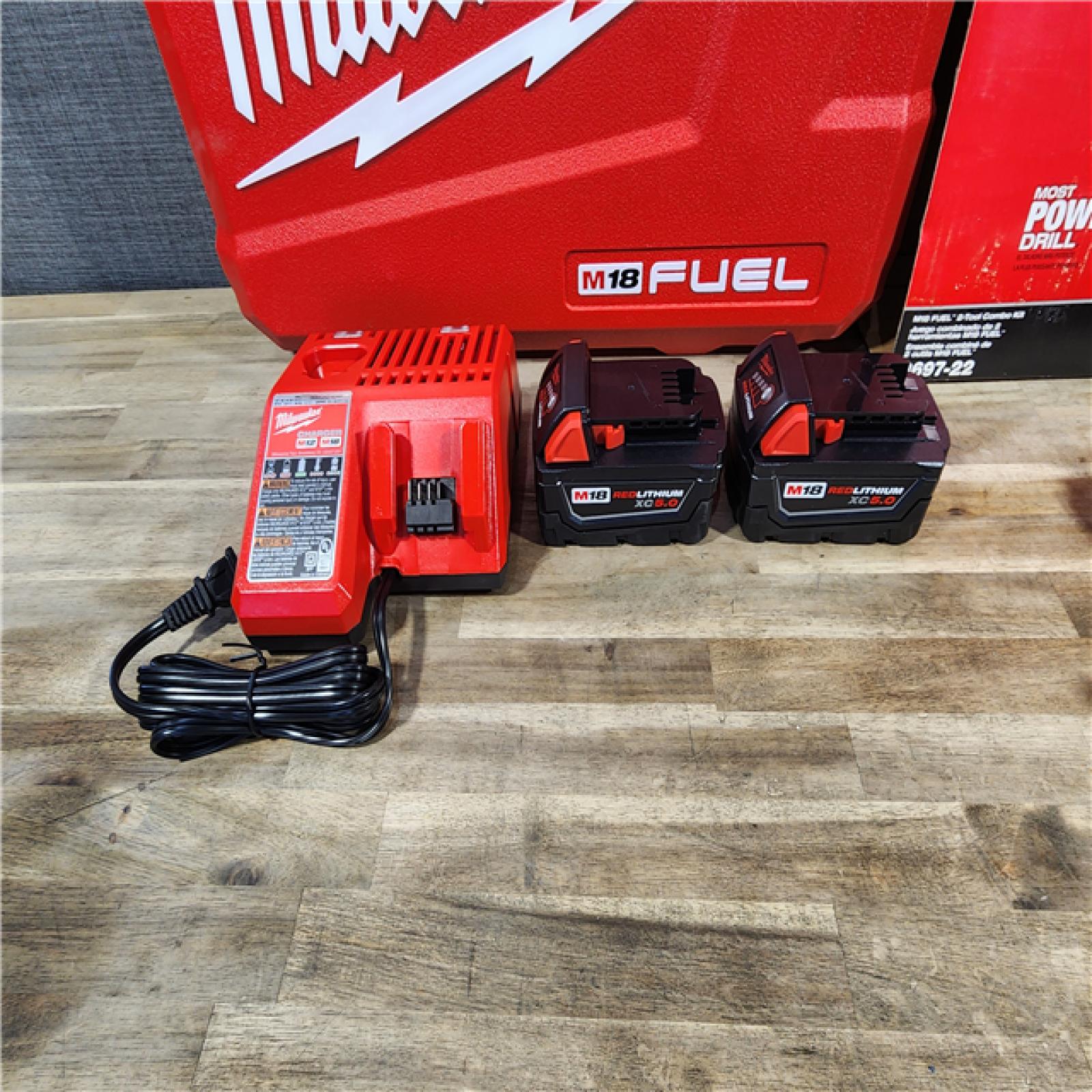 HOUSTON LOCATION - AS-IS (APPEARS LIKE NEW) MILWAUKEE M18 FUEL 18V Lithium-Ion Brushless Cordless Hammer Drill and Impact Driver Combo Kit (2-Tool) with 2 Batteries