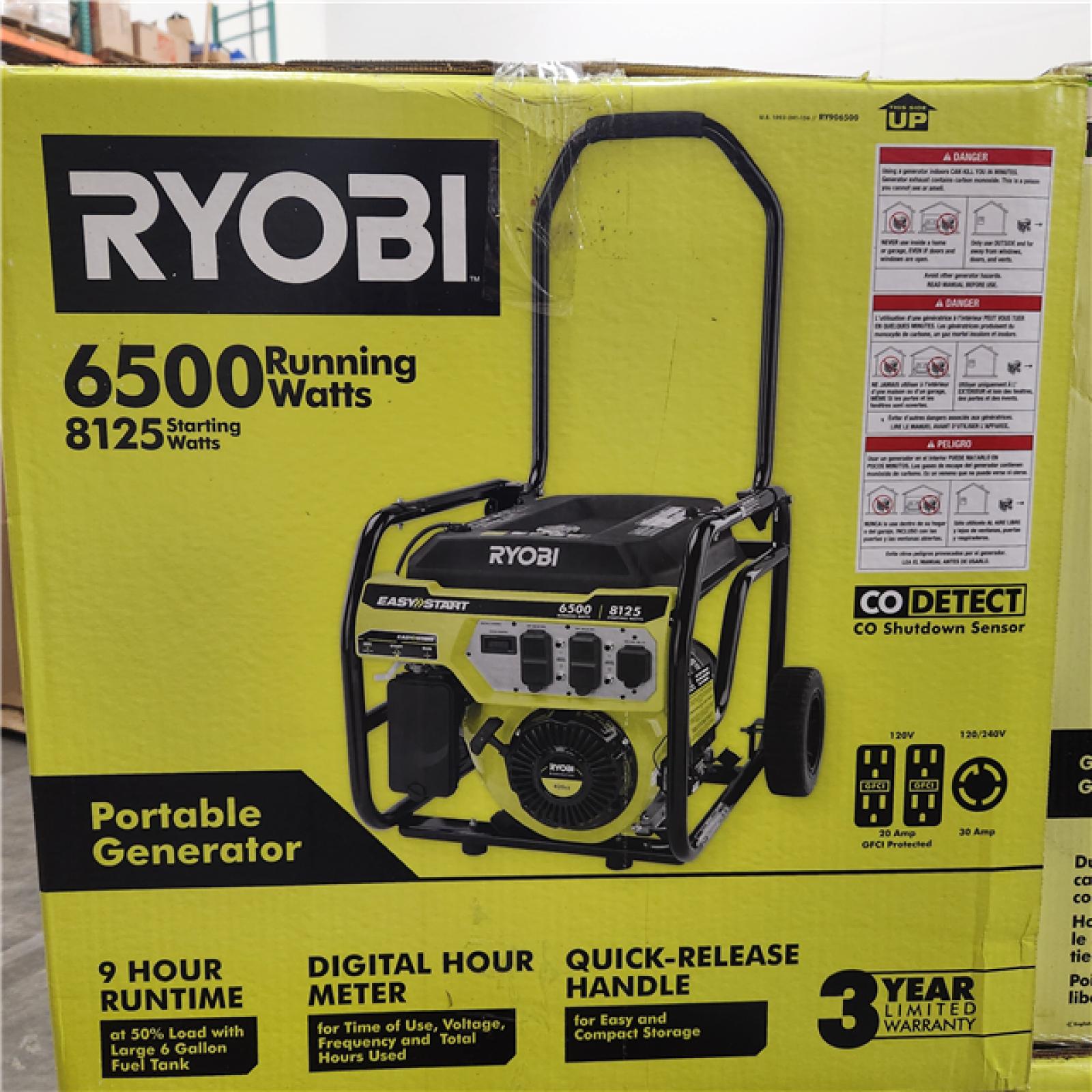 Dallas Location - NEW- RYOBI 6500 Watt Generator